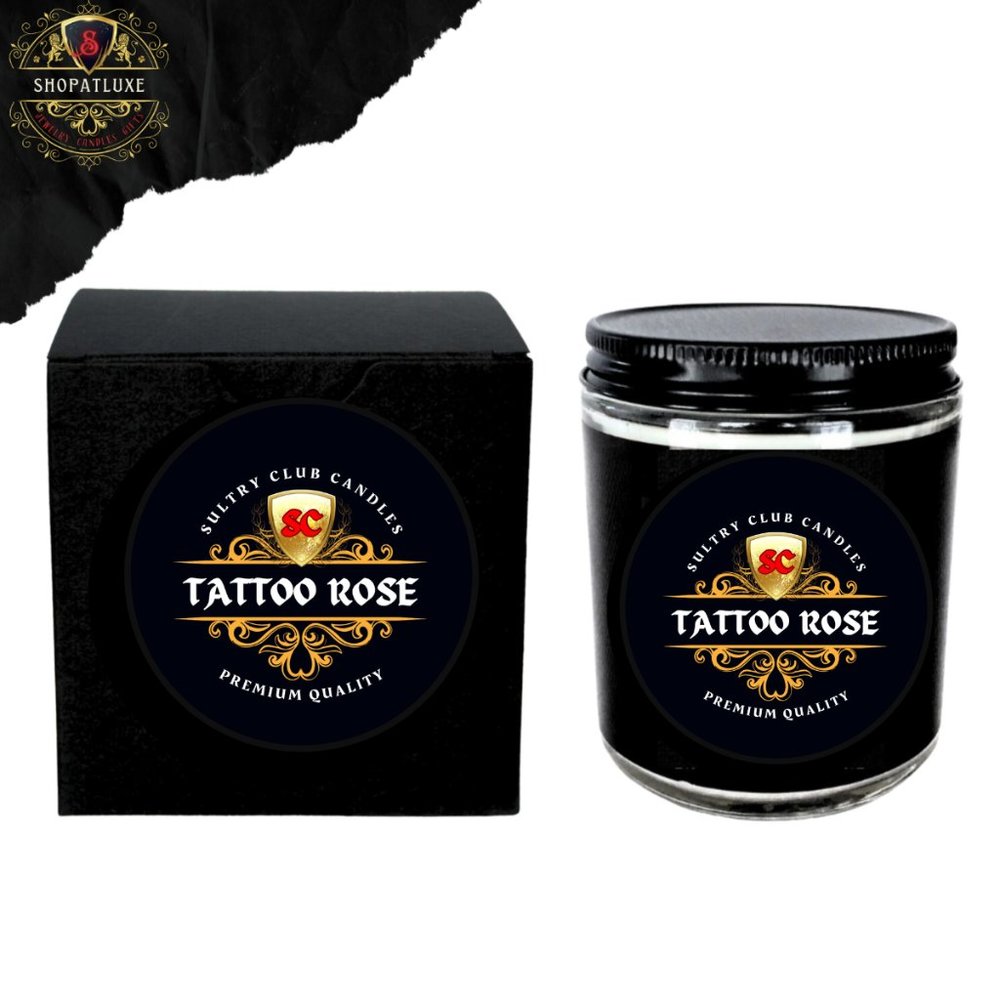 TATTOO ROSE SINGLE WICK CANDLE